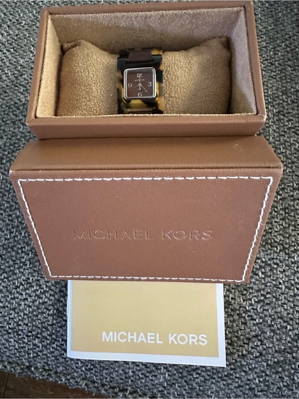 Michael Kors Tortoiseshell Bracelet Watch with Brown Dial